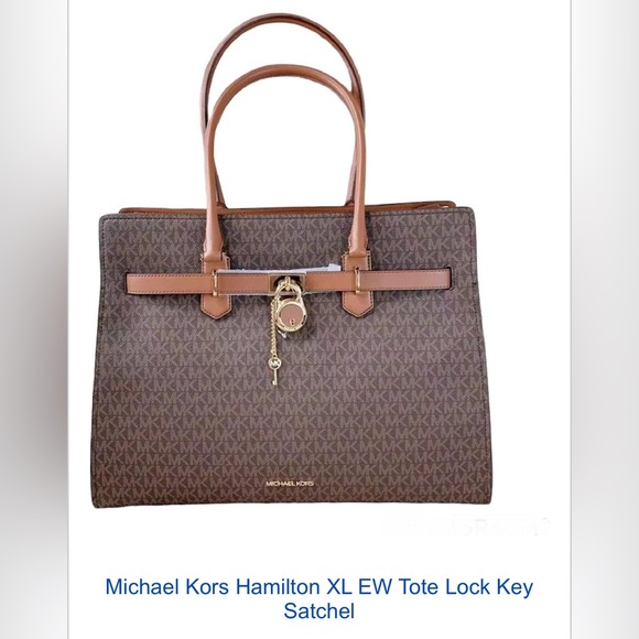 Michael Kors Handbags - Michael Kors Hamilton XL Tote, color brown/gold